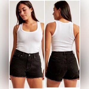 Abercrombie & Fitch Curve Love The Mom Short High Rise Denim Shorts Size 18 / 34